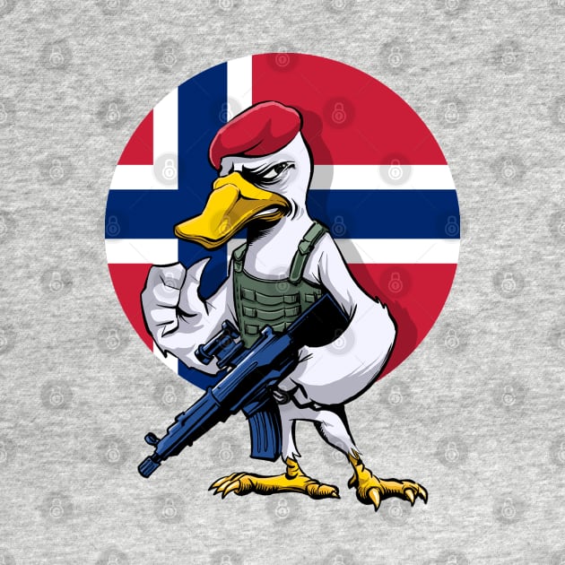 Norway Swan Trooper Cartoon by Black Tee Inc